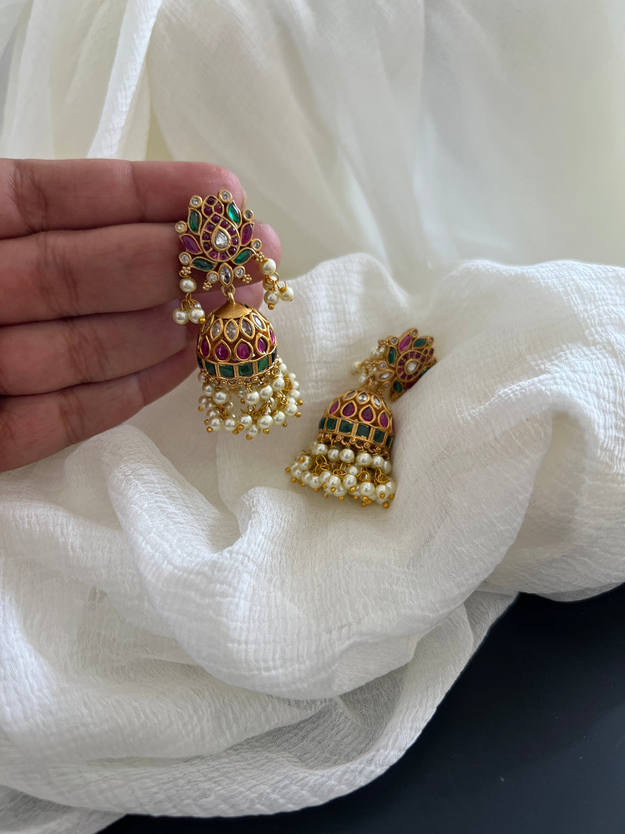 Kemp Lotus Jhumkas – House Of Jhumkas