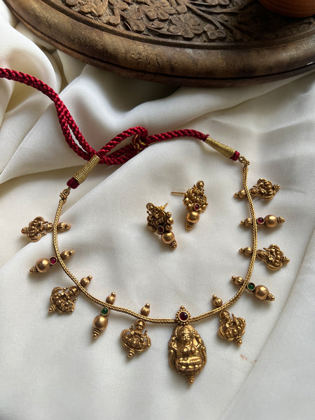 Antique Lakshmi necklace with studs