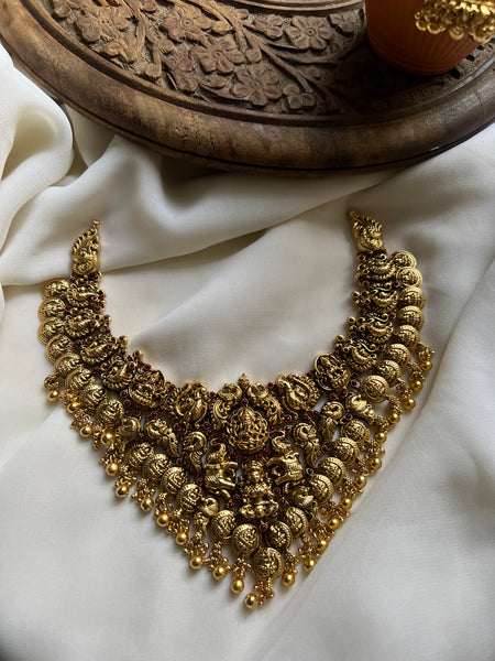 Antique Nagas Lakshmi necklace with jhumkas