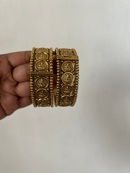 Lakshmi antique temple bangles set of 2