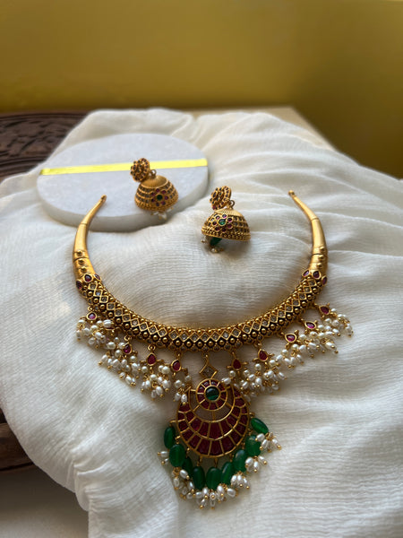 Kemp pendant antique hasli with jhumkas