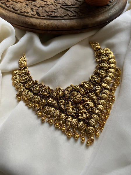 Antique Nagas Lakshmi necklace with jhumkas