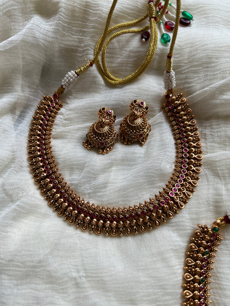 Kemp bridal necklace with jhumkas