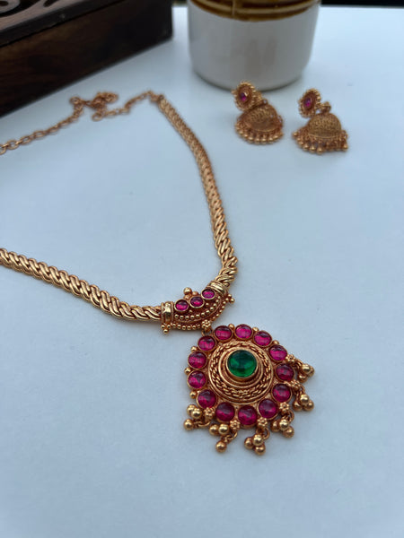 Original kemp gold look alike necklace with jhumkas