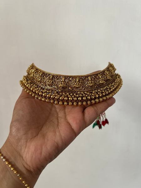 Antique lakshmi thushi style choker with jhumkas