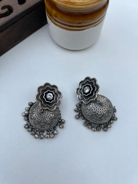 Antique flower jhumkas