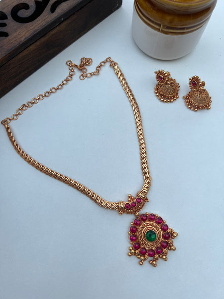 Original kemp gold look alike necklace with jhumkas