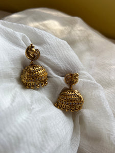 Antique peacock jhumkas