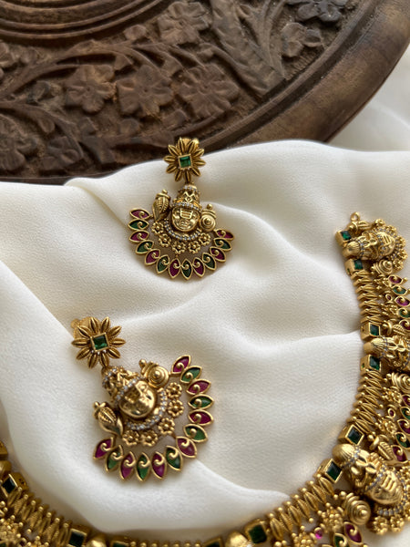 Venkatashwara kemp necklace with studs