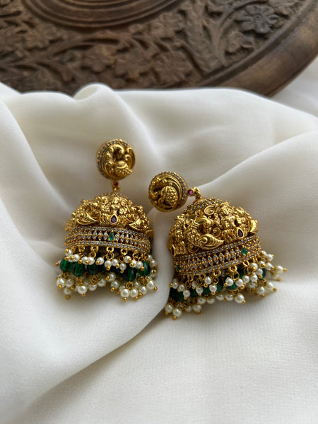 Lakshmi antique jhumkas with bead work