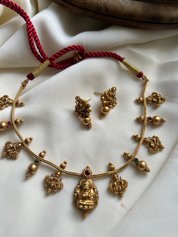 Antique Lakshmi necklace with studs