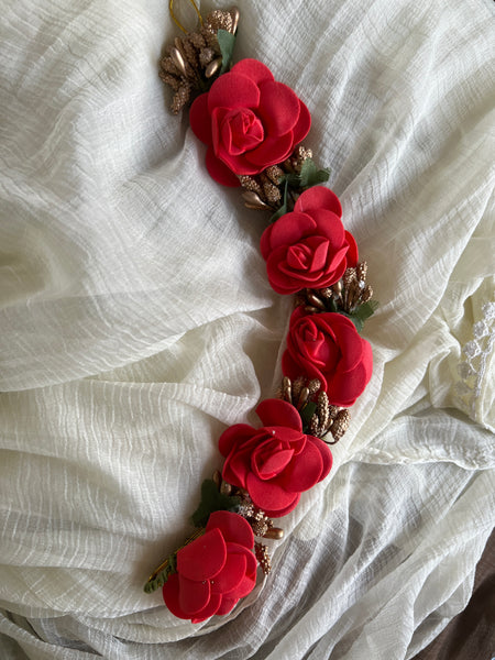 Rose flower hair bun accessory