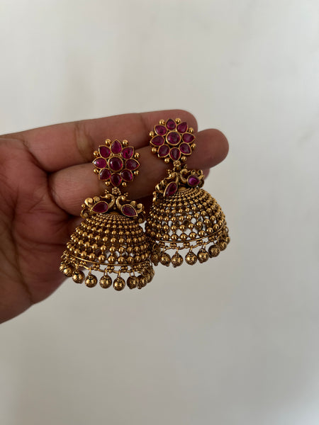 Kemp flower bridal jhumkas