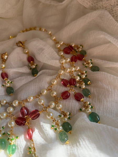 Pearl bead Maala with earrings