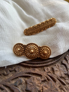 Matte antique hair clips