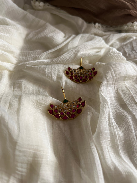 Kundan chaand hook earrings