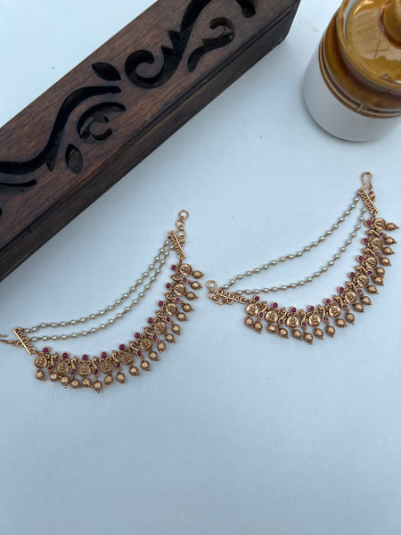 Kemp coin peacock bridal earring chain