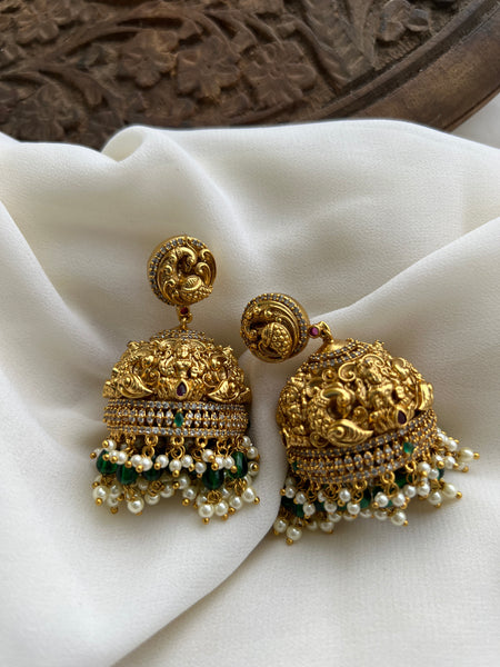 Lakshmi antique jhumkas with bead work