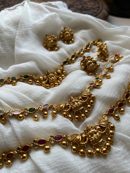 Nagas Lakshmi stone necklace with studs