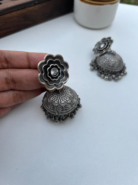 Antique flower jhumkas