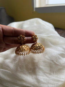 Matte flower jhumkas