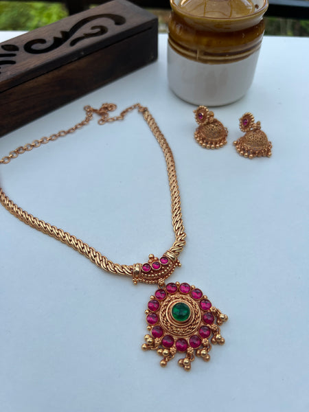 Original kemp gold look alike necklace with jhumkas