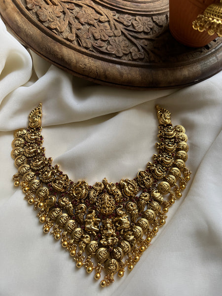 Antique Nagas Lakshmi necklace with jhumkas