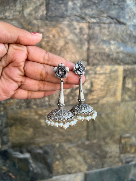 Flower long jhumkas