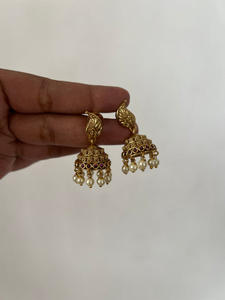 Paisley small antique jhumkas