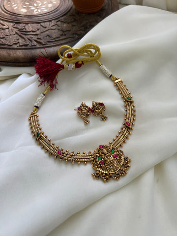 Temple Kundan necklace with studs