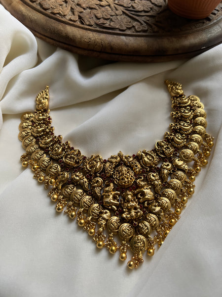 Antique Nagas Lakshmi necklace with jhumkas