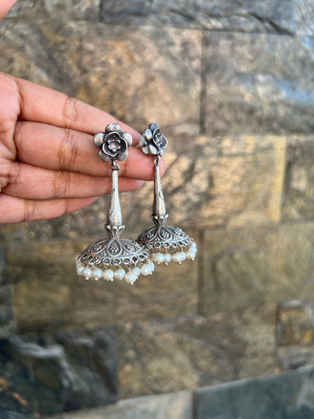 Flower long jhumkas