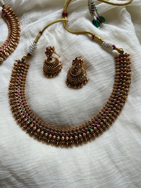 Kemp bridal necklace with jhumkas