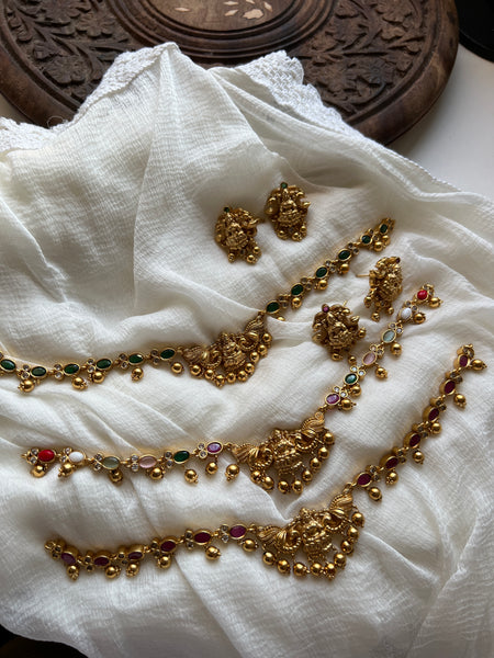 Nagas Lakshmi stone necklace with studs
