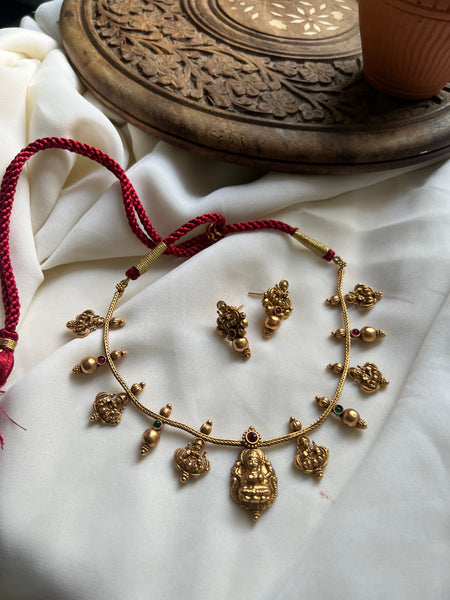 Antique Lakshmi necklace with studs