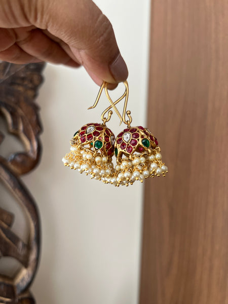 Kemp floral hook Jhumkas