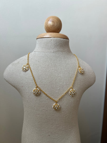 Kundan flower drop short necklace