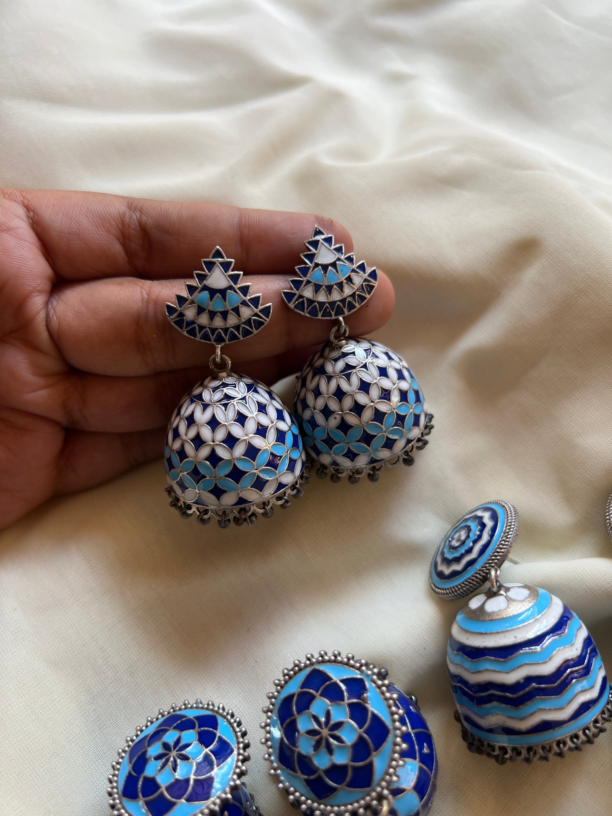 Blue shops jhumkas