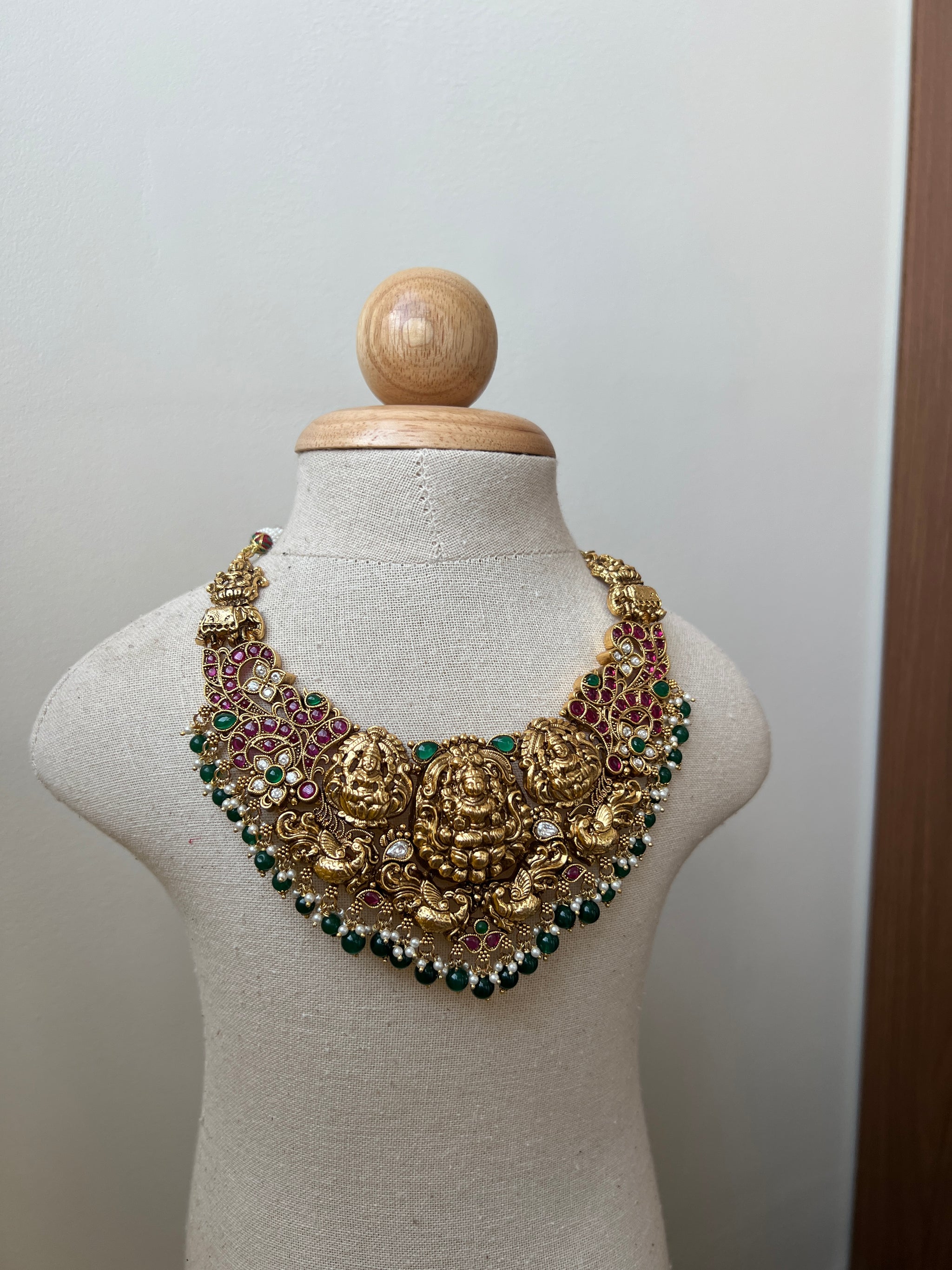 Nagas and Kemp fashion Necklace set with dangling beads | Shobitam Jewelry