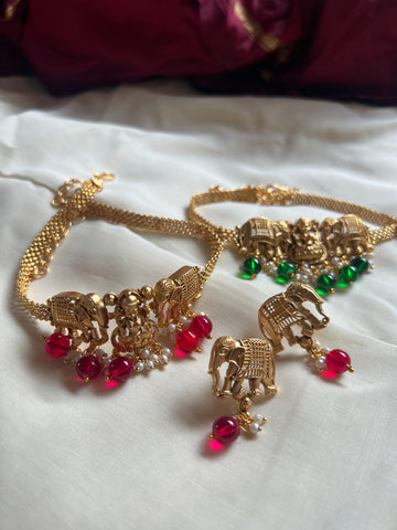 Gajalakshmi choker with studs