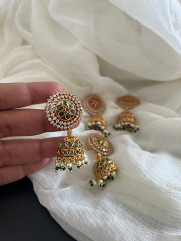 Kemp Ad stone Jhumkas