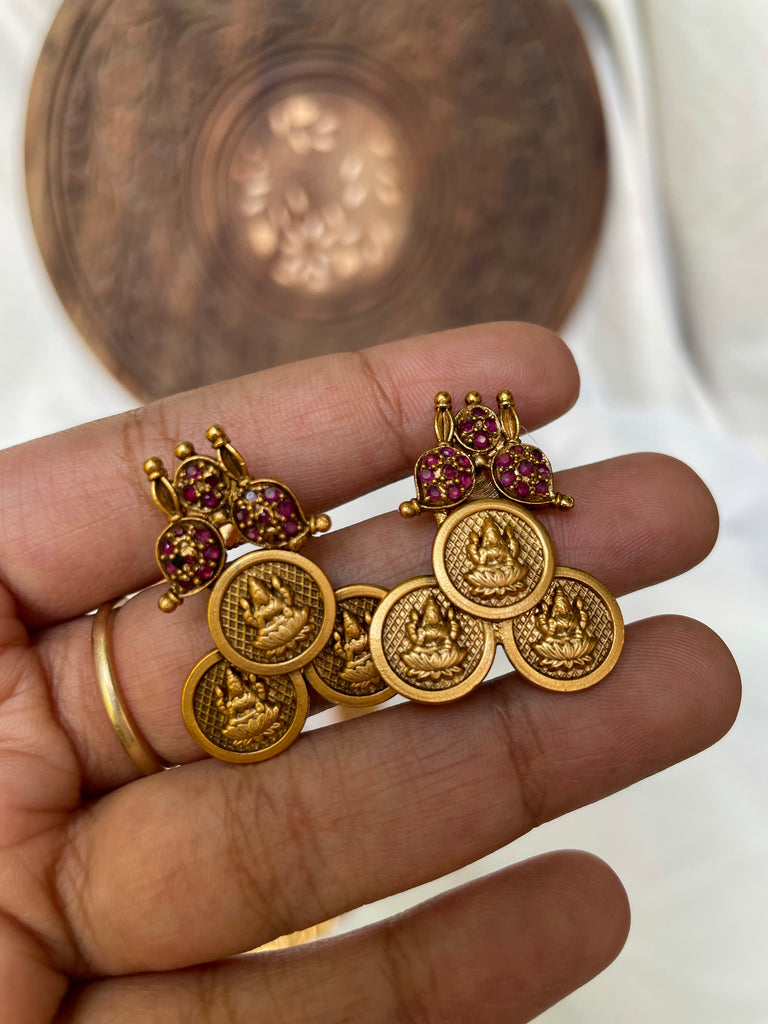 Lakshmi coin clearance earrings