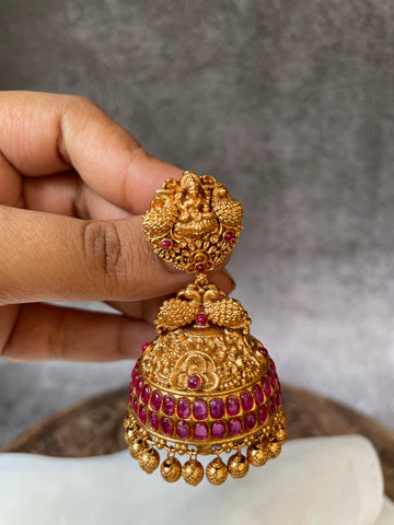 Lakshmi peacock kemp jhumkas