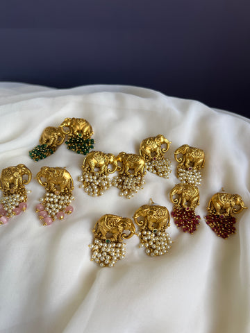 Elephant cluster bead studs