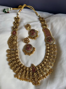 Bridal Lakshmi kemp necklace with Chaandbalis