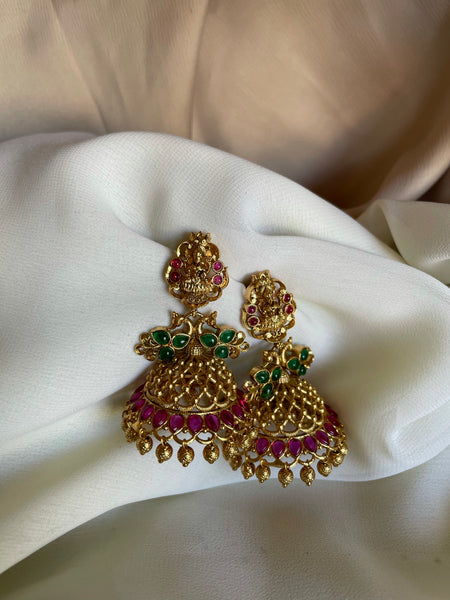 Cutwork Lakshmi kemp jhumkas