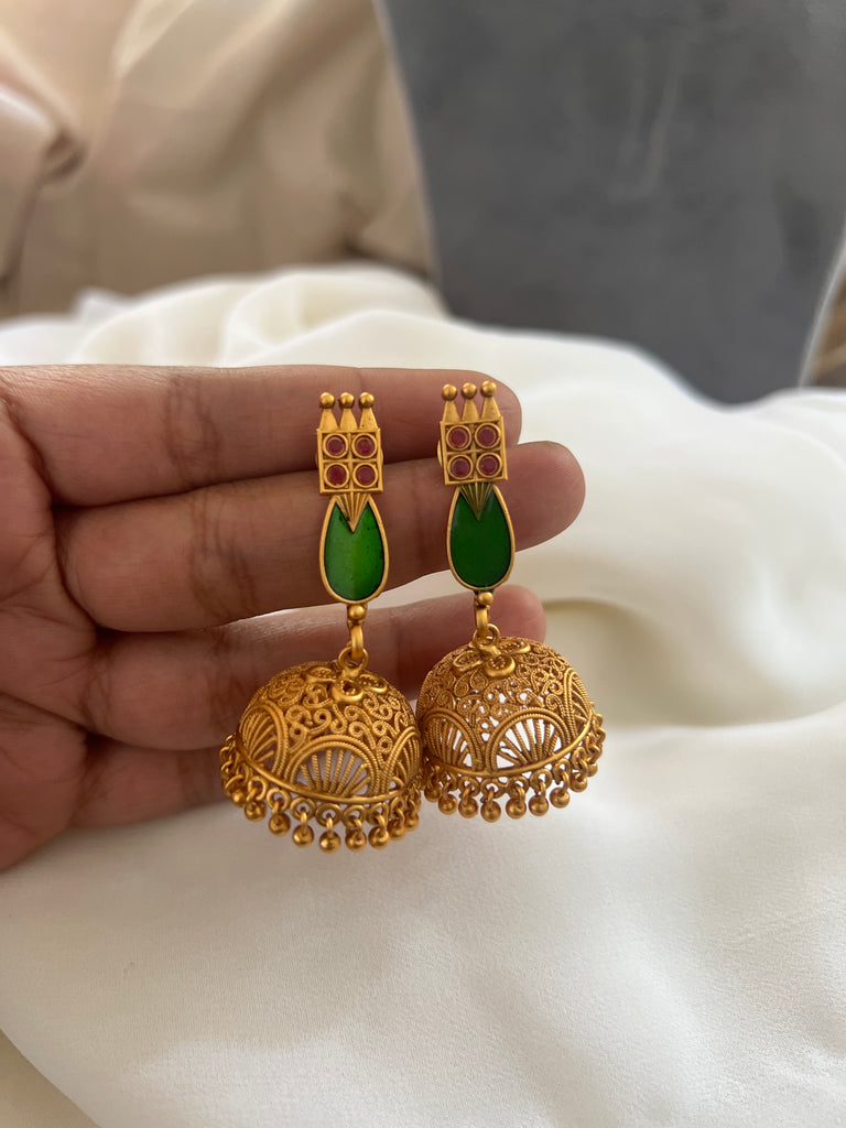 Small Gold Earrings Designs - South India Jewels