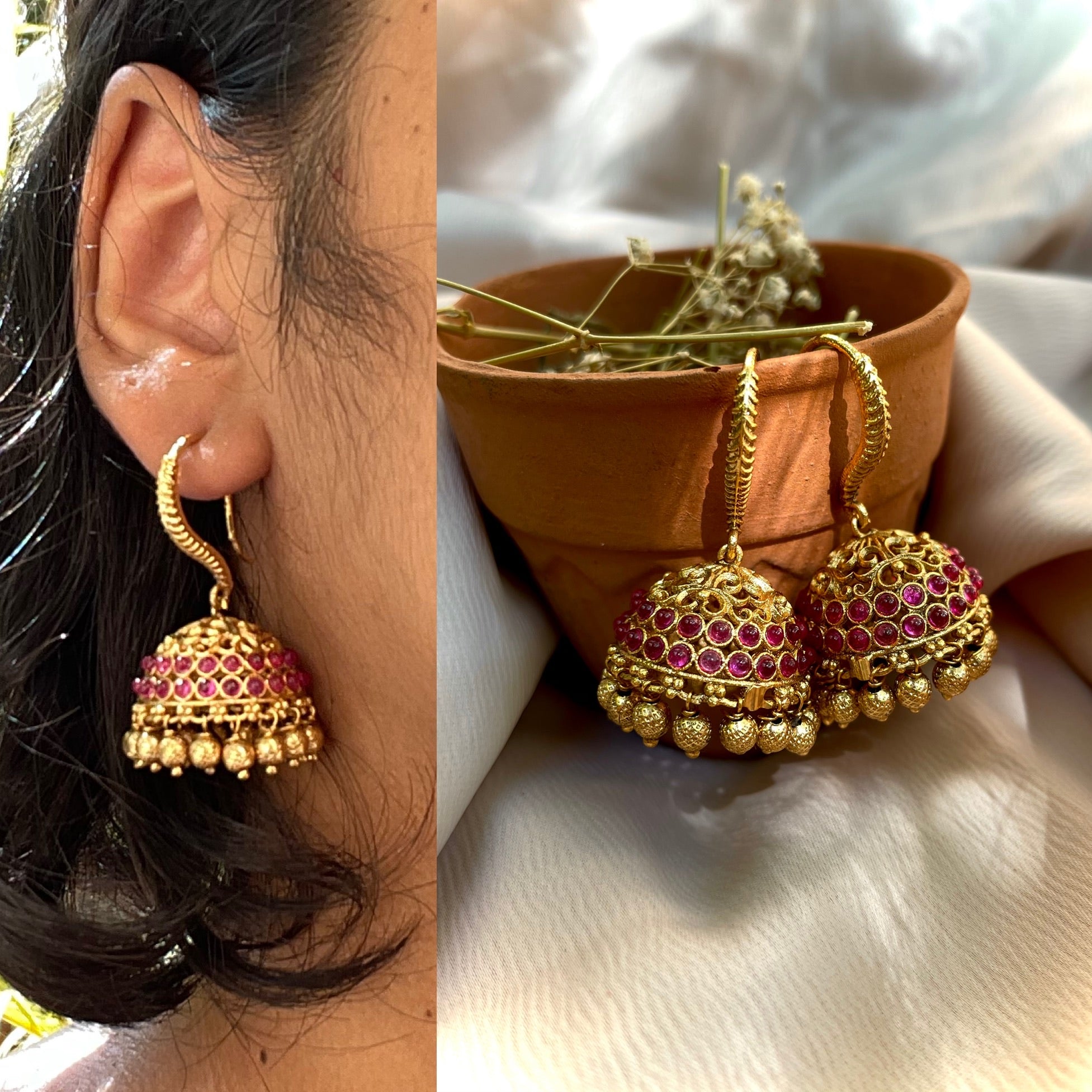 Traditional hook Jhumkas House of Jhumkas