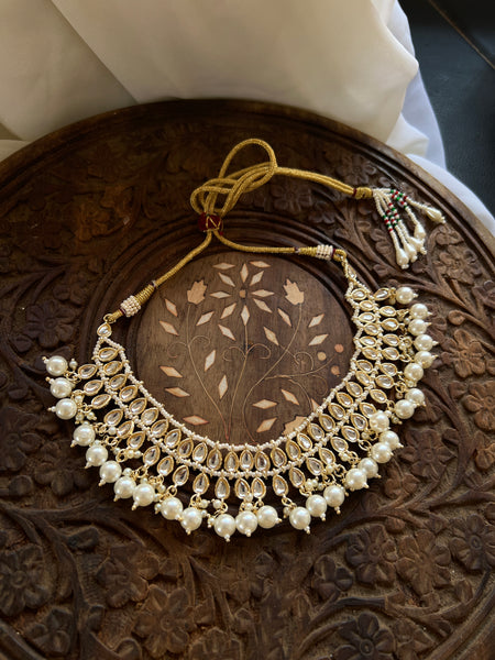 Kundan look alike necklace with Jhumkas