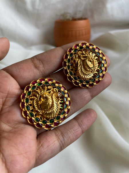 Jumbo peacock kemp studs